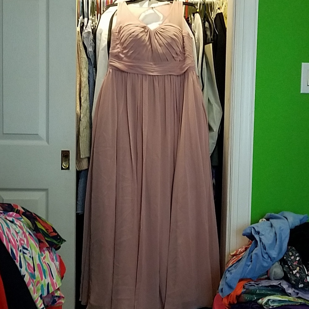 gorgeous dusty rose pink bridesmaids dress